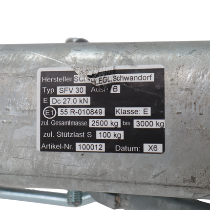 Schlegl Schlegl Frein à inertie pour remorque - SFV30 - capacité max : 3000 kg - connexion au timon en V