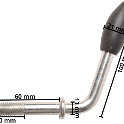 Simol Bouton papillon pour pince de roue jockey M12x60 mm