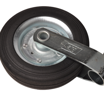 Simol Roue jockey Premium 48 mm avec manivelle latérale et pneus en caoutchouc sur jante en acier