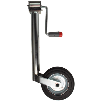 Simol Roue jockey Premium - 48 mm - capacité de charge : 150 kg - manivelle latérale et pneus en caoutchouc sur jante en acier