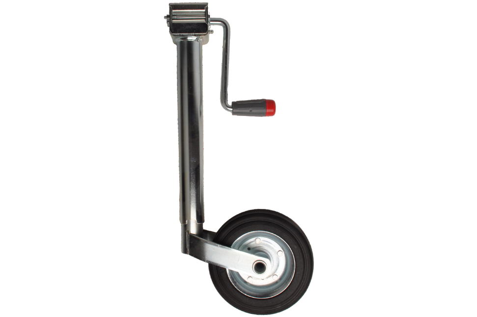 Simol Roue jockey Premium - 48 mm - capacité de charge : 150 kg - manivelle latérale et pneus en caoutchouc sur jante en acier