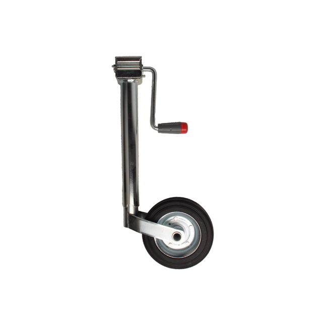Simol Roue jockey Premium - 48 mm - capacité de charge : 150 kg - manivelle latérale et pneus en caoutchouc sur jante en acier
