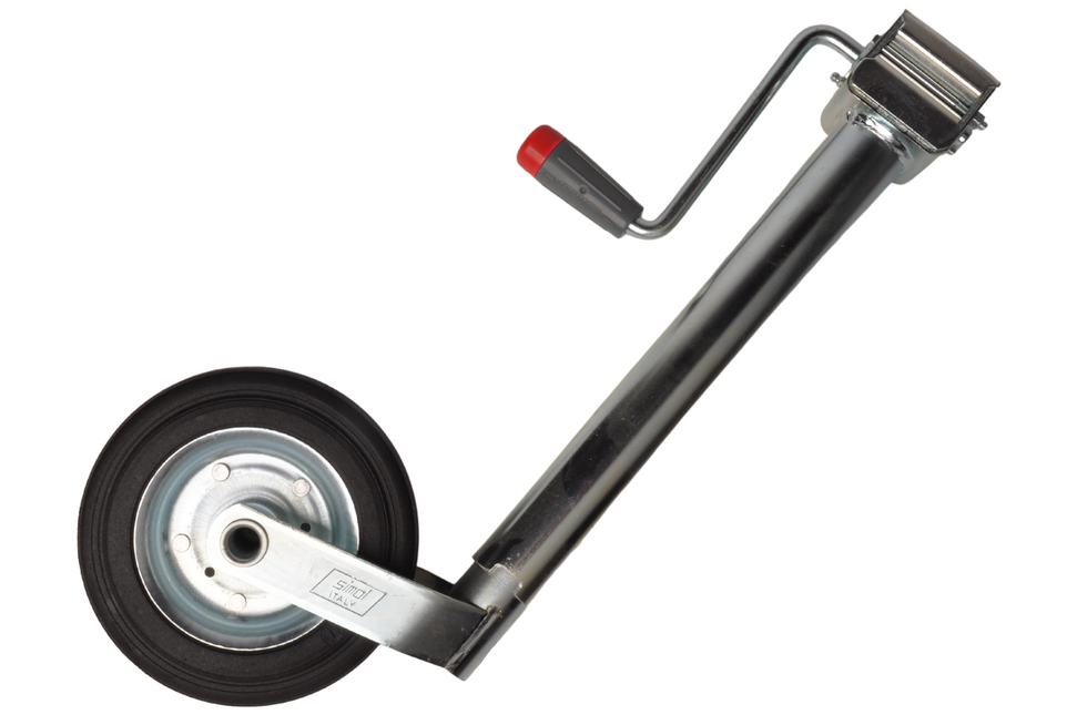 Simol Roue jockey Premium - 48 mm - manivelle latérale et pneus en caoutchouc sur jante en acier