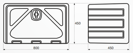 Stabilo Stabilo box 800 - boîte à timon abaissée/boîte à outils - 800x450x450 mm