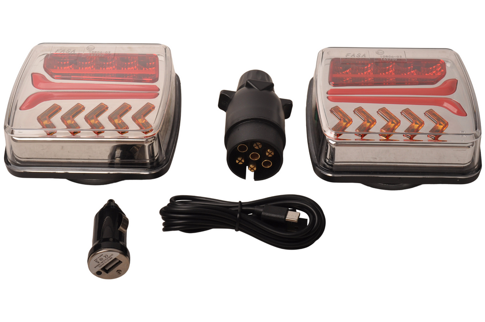 Trailer Gear Kit d’éclairage LED magnétique - 7 broches - Plug & Play - dynamique & sans fil