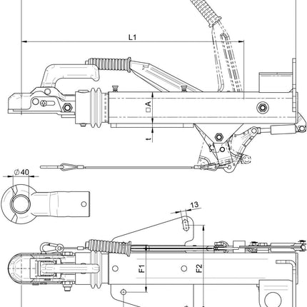 WAP Frein à inertie pour remorque WAP 24/35.1 - capacité de traction maximale 2000 kg - connexion timon en V
